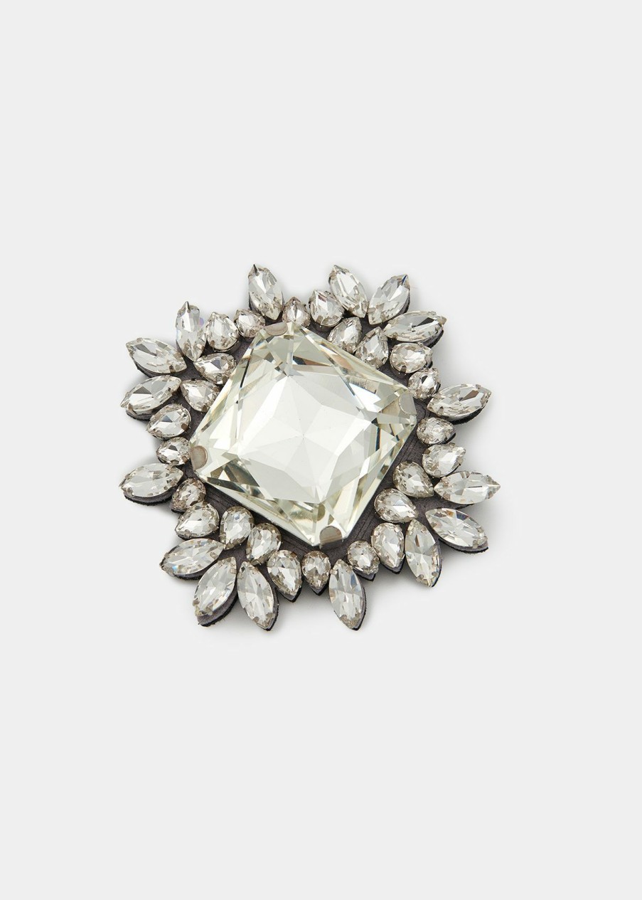 Juwelen Essentiel Antwerp  | Kleurige Broche Met Stras Zilver